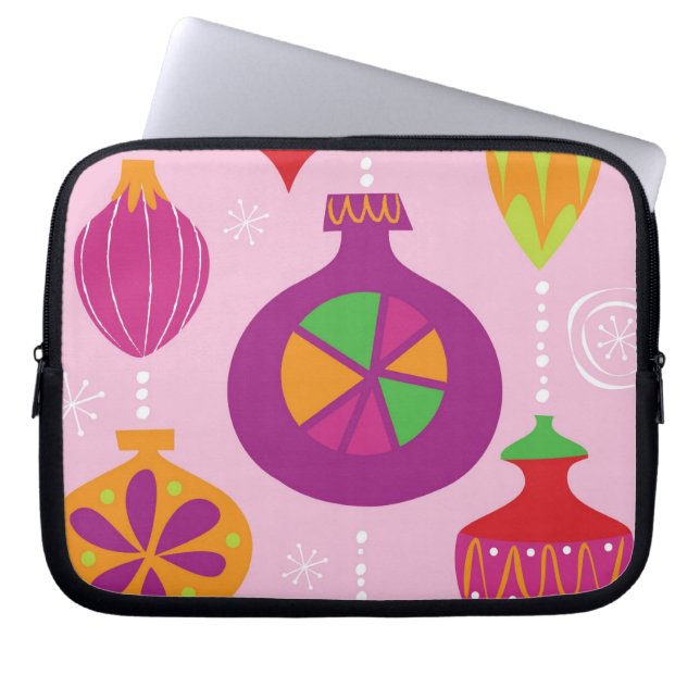 diffeで図解入りの、写真付きのな多数のクリスマスの装飾 ラップトップスリーブ (正面)