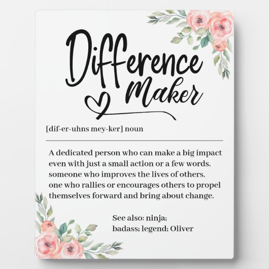 Difference Maker Definitionの評価 フォトプラーク (正面)