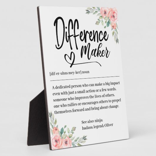 Difference Maker Definitionの評価 フォトプラーク (側面)