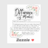 Difference Maker Definition Appreciation for her シール (シート)