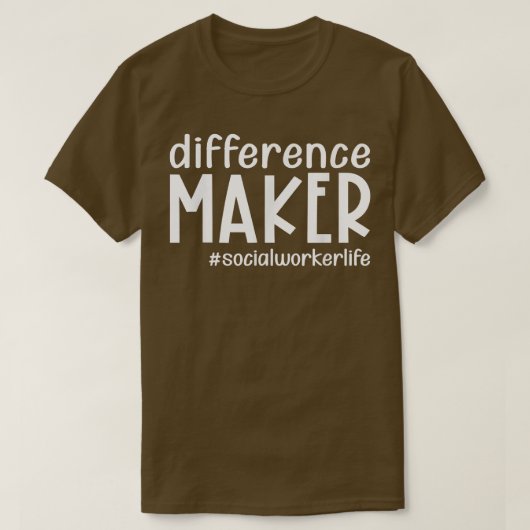 Difference Maker Social Worker Life おもしろい Thanksgi Tシャツ (デザイン正面)