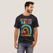 Difference Maker #StemTeacher レインボー STEMの先生 Tシャツ (正面フル)