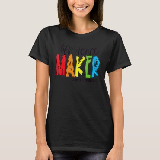 Difference Maker Teacher Life Back To School Teach Tシャツ (正面)
