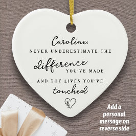 "Difference You've Made" Personalized Name Message セラミックオーナメント