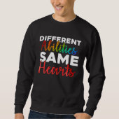 Different Abilities Same Hearts Autism Awareness M スウェットシャツ (正面)