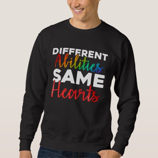 Different Abilities Same Hearts Autism Awareness M スウェットシャツ (正面)
