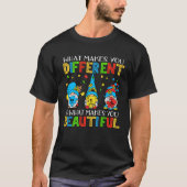 Different Beautiful Autism Awareness Puzzle Piece  Tシャツ (正面)