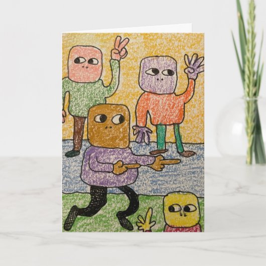 Different Color People Joyeux Anniversaire Card カード (正面)