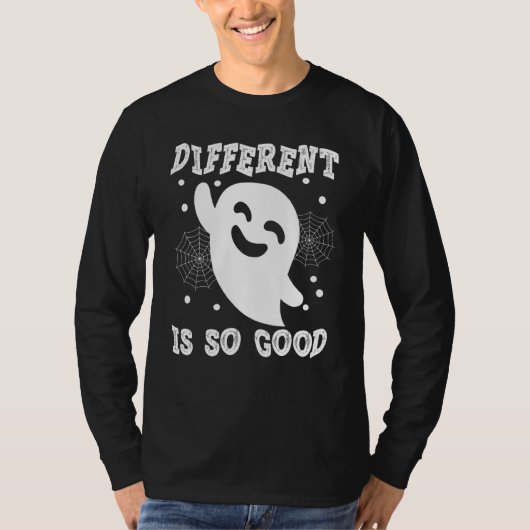 Different Is So Good  Halloween Ghost Spiderweb Gr Tシャツ (正面)