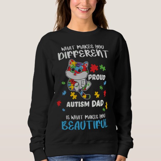 Different Is What Make You Beautiful Proud Autism  スウェットシャツ (正面)