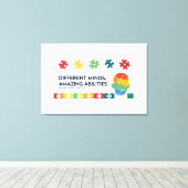 Different Minds Amazing Abilities Awareness Art キャンバスプリント (インサイチュ (ウッドフロア))