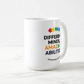 Different Minds Amazing Abilities Awareness Art コーヒーマグカップ (正面右)