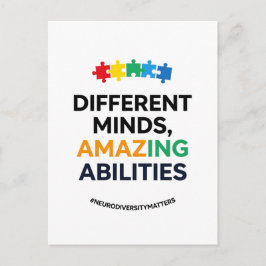 Different Minds Amazing Abilities Awareness Art シーズンポストカード