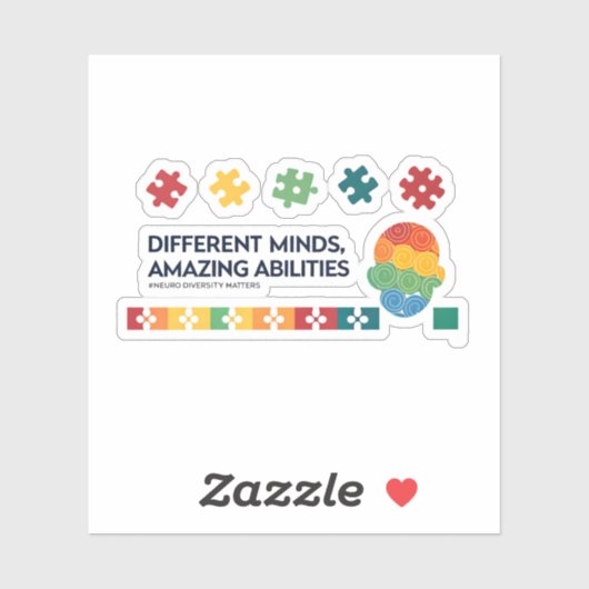 Different Minds Amazing Abilities Awareness Art シール (シート)