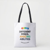 Different Minds Amazing Abilities Awareness Art トートバッグ (正面)