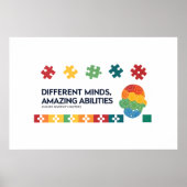 Different Minds Amazing Abilities Awareness Art ポスター (正面)