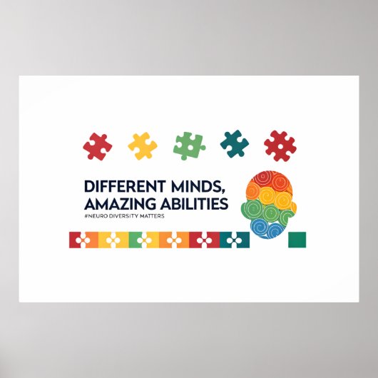 Different Minds Amazing Abilities Awareness Art ポスター (正面)
