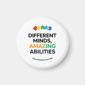 Different Minds Amazing Abilities Awareness Art マグネット (正面)