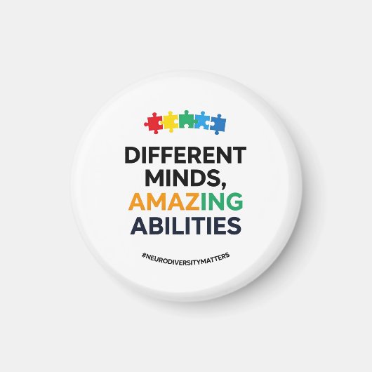 Different Minds Amazing Abilities Awareness Art マグネット (正面)