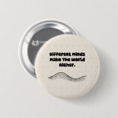 Different Minds Make World Richer Neurodiversity 缶バッジ (正面&裏面)