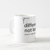Different, Not Less | シンプルな障害者プライド コーヒーマグカップ (正面左)