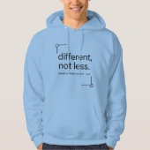 Different, Not Less | シンプルな障害者プライド パーカ (正面)