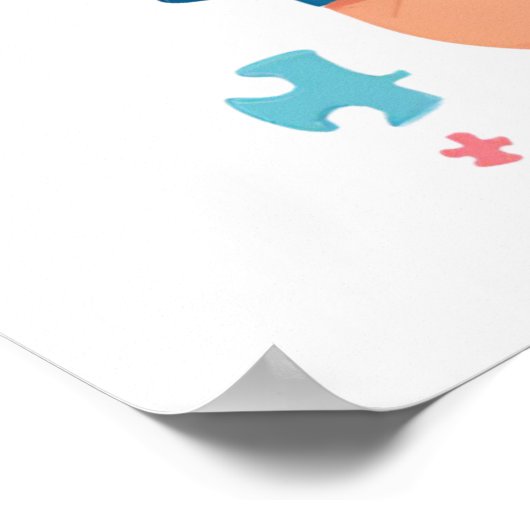 Different not less Dynamic Autism Support poster ポスター (角)