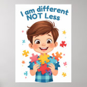 Different not less Dynamic Autism Support poster ポスター (正面)