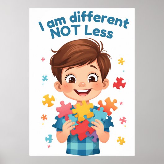 Different not less Dynamic Autism Support poster ポスター (正面)