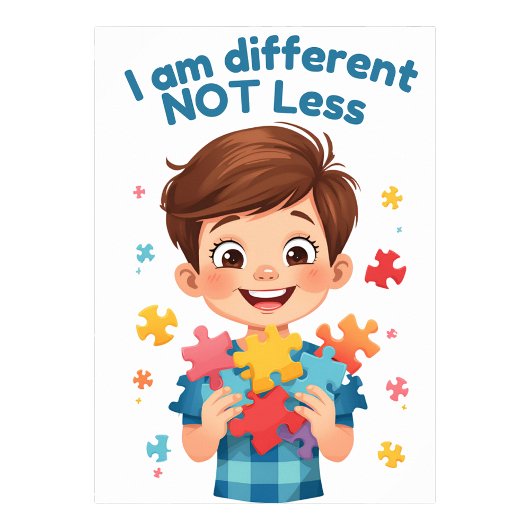 Different not less Dynamic Autism Support poster ポスター