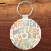 Different Not Less Neurodiversity Cat Autism Accep キーホルダー (正面)