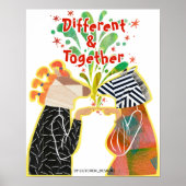 Different & Together プライドポスター - ユニティアートプリント ポスター (正面)