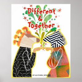 Different & Together プライドポスター - ユニティアートプリント ポスター