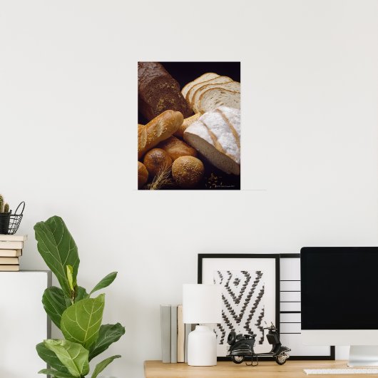 Different types of artisan bread ポスター (ホームオフィス)