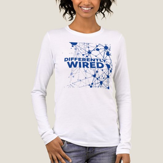 Differently Wired – Autism Awareness Month Blue  トライブレンドＴシャツ (正面)