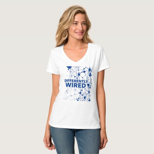 Differently Wired – Autism Awareness Month Blue  Tシャツ (正面フル)