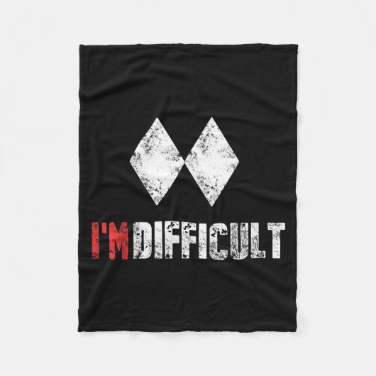 Difficult funny skiing snowboarding lover winter フリースブランケット (正面)