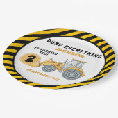 "Dig In! Construction Truck Party for 2nd Birthday ペーパープレート (アングル)