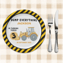 "Dig In! Construction Truck Party for 3rd Birthday ペーパープレート