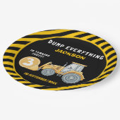 "Dig In! Construction Truck Party for 3rd Birthday ペーパープレート (アングル)