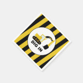 Dig In fiesta de cumpleaños excavadoras スタンダードカクテルナプキン (角)