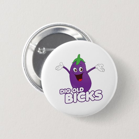 DIG OLD BICKS 缶バッジ (正面&裏面)