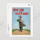 Dig On To Victory War Posterヴィンテージ ポストカード (正面/裏面)