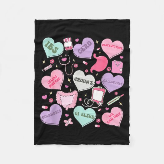 Digestive Divas Gastroenterology Nurse Valentine E フリースブランケット (正面)