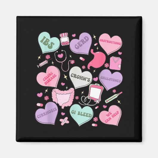 Digestive Divas Gastroenterology Nurse Valentine E マグネット (正面)