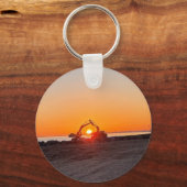 Digger and Lorry Framing setting sun by the sea  キーホルダー (裏面)