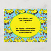 Digger Kids Classroomバレンタイン掘削機カード ポストカード (裏面)