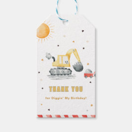 Diggin’ It Construction Birthday Thank You ギフトタグ