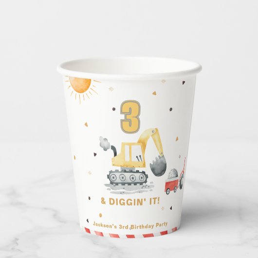 Diggin’ It Yellow Construction Brithday Party 紙コップ (裏面)