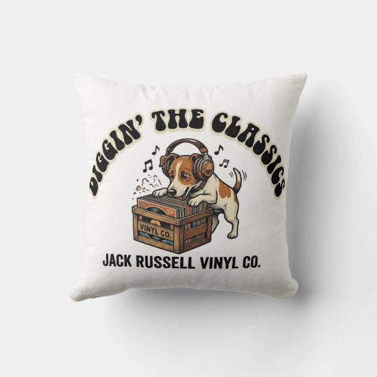 Diggin' The Classics - Jack Russell Vinyl Co. クッション (裏面)